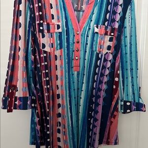 Ava & Grace Multicolor Artistic Top XL